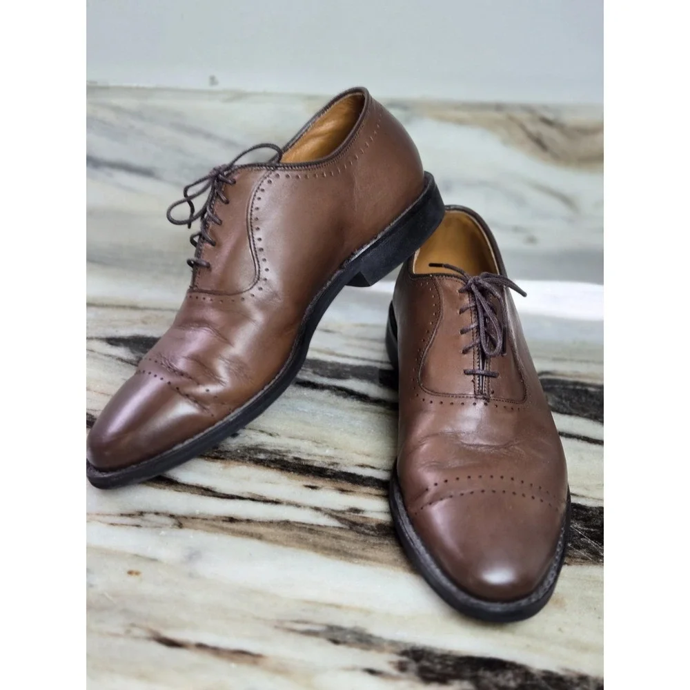 Allen Edmonds Port Washington Cap Toe 9.5‎ 3E Casual Preppy Travel Work Office